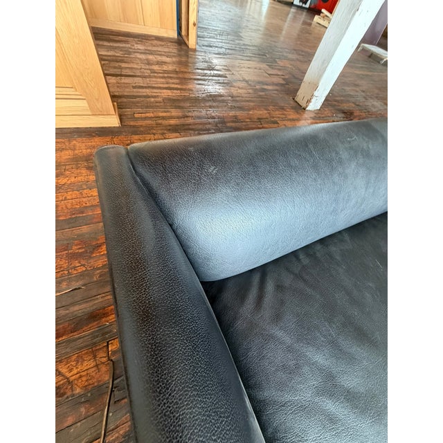 Animal Skin Gary Lee for Niedermeier Black Leather Architectural Sofa, Mid-1990s For Sale - Image 7 of 12