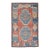1970s Vintage Turkish Handmade Wool Cotton Orange Blue Area Rug For Sale