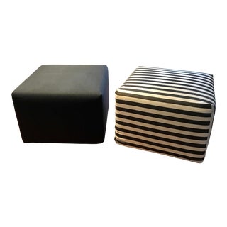 B&b Italia Ottomans With Additional Slip Covers - a Pair For Sale