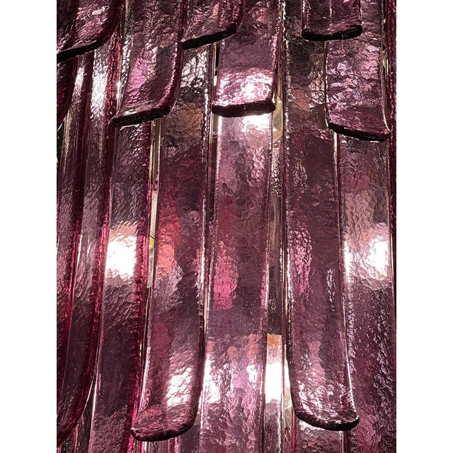 Mid-Century Modern Monumental a.v. Mazzega 3-Tier Lilac Murano Glass Chandelier For Sale - Image 3 of 15
