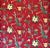 Thibaut "Charlotte" Designer Cotton Fabric in Red with Flowers & Lizards- By the Yard For Sale