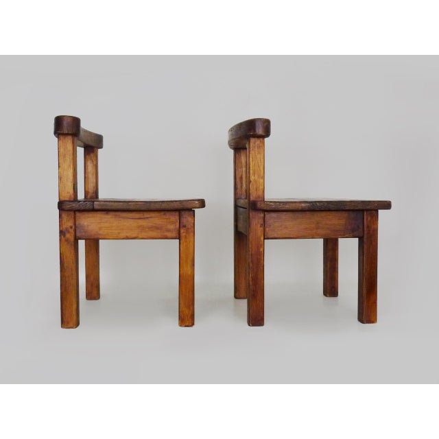 1960s Brutalist Chairs in Wood, 1960s, Set of 2 For Sale - Image 5 of 10
