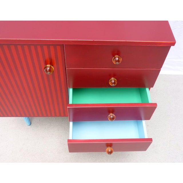 Vintage Cabinet 1 Door 4 Drawers, 1950s For Sale - Image 6 of 10