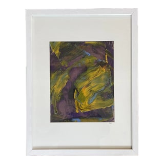 Matthew Izzo Framed Abstract Painting “Stormy Night" - Acrylic Paint on Board For Sale