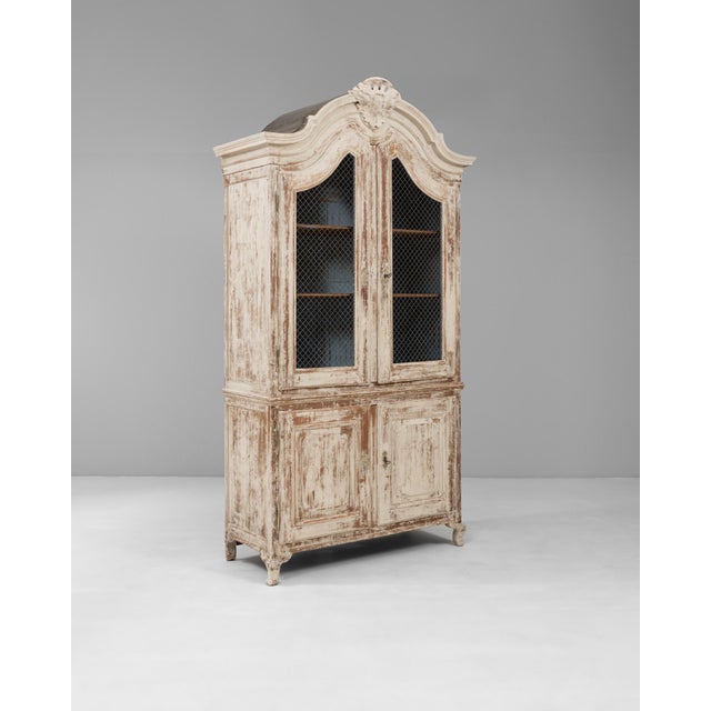 19th Century French Louis XV Wood Patinated Cabinet with Wire Doors For Sale - Image 18 of 18