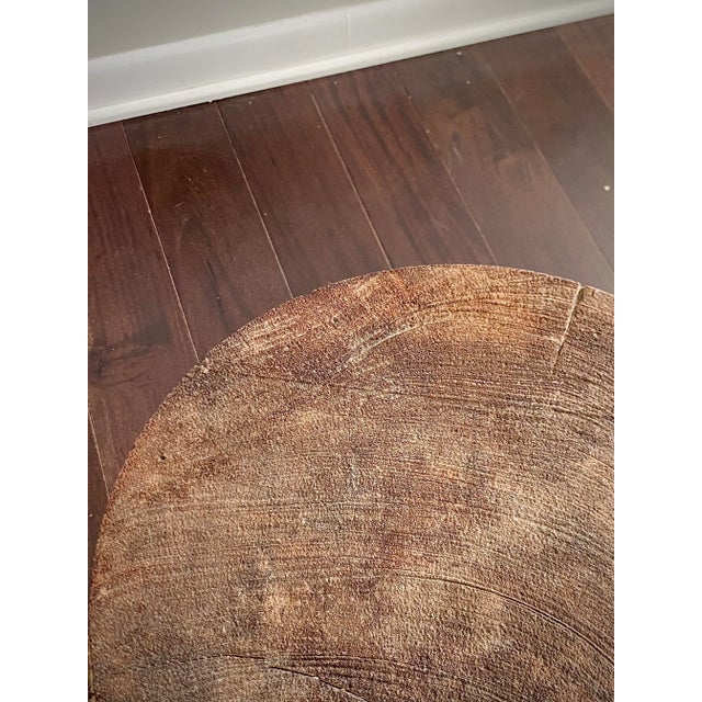 Made Goods Marek Mango Wood Drum Side Table – Sculptural Carved Pedestal, Organic Modern For Sale - Image 11 of 13