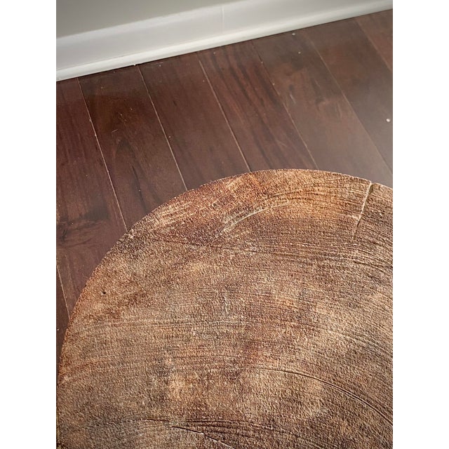 Natural Mango Wood Drum Style Side Table by Made Goods For Sale - Image 11 of 13