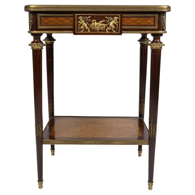 Napoleon III Side Table in Marquetry and Gilded Bronze For Sale - Image 10 of 10