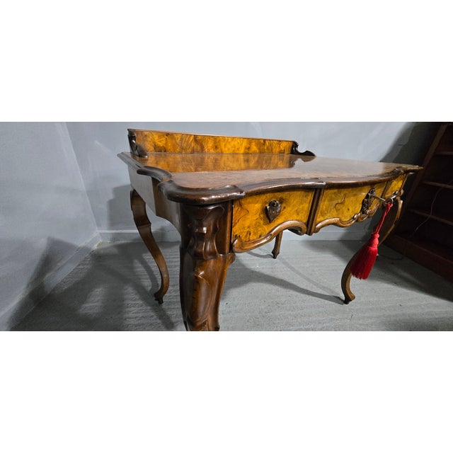 Wood Burr Walnut Dressing Side Table, 1880s For Sale - Image 7 of 13