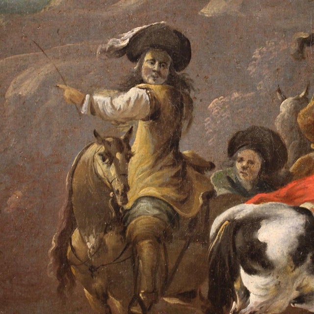 Flemish Artist, Hunting Scene, 1660, Oil on Canvas For Sale - Image 10 of 16