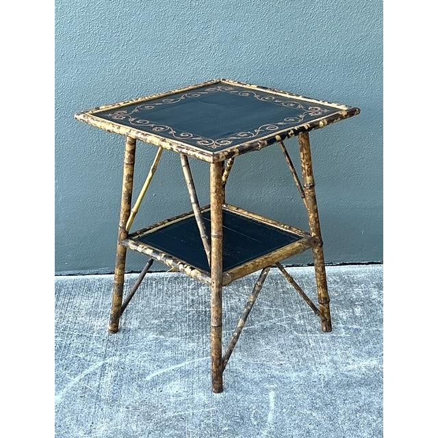 Vintage Tortoise Bamboo Side Table For Sale In West Palm - Image 6 of 12