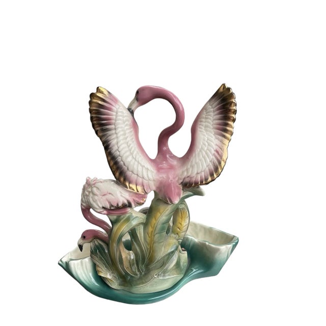 1950s 1950s Hollywood Regency Art Deco Flamingo Planters - Set of 3 For Sale - Image 5 of 12