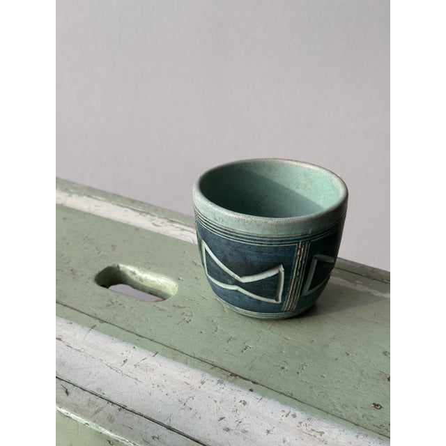 Mid-Century Modern Vintage Puerto Rican Pottery Incised Glazed Vessels by Hal Lasky, a Pair, Circa 1963 For Sale - Image 3 of 17