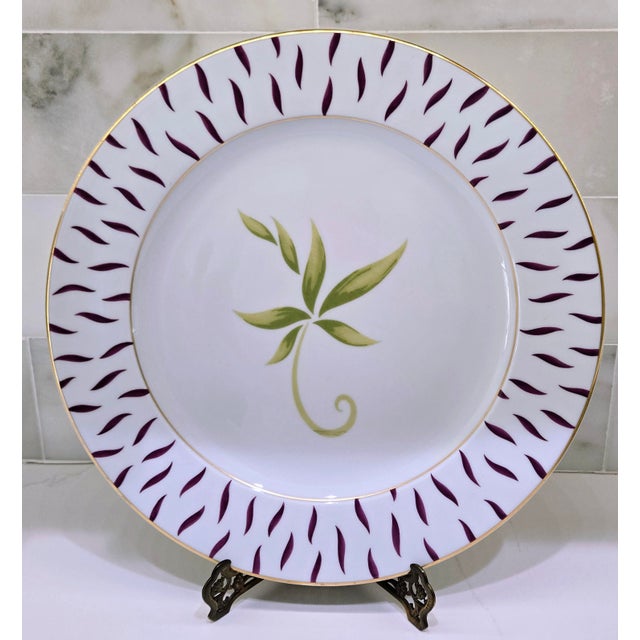 French Country Vintage Bernardaud Frivole Limoges Porcelain 11.75" Charger Plates - Set of 8 For Sale - Image 3 of 10