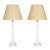 Late 20th Century Tall White Gesso Table Lamps With Shades - a Pair For Sale