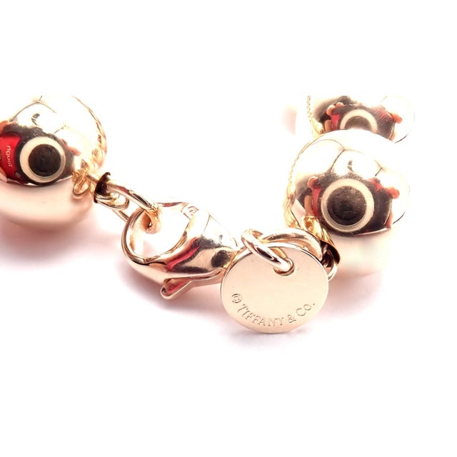 Early 21st Century Tiffany & Co. Rose Gold Ball Bead Link Bracelet For Sale - Image 5 of 12