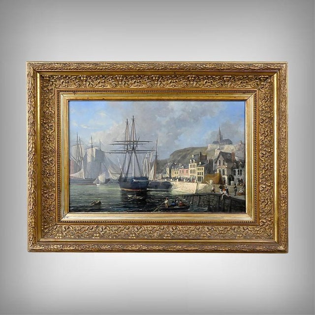Jules d'Evry, Quay in Light, Oil on Panel, Mid-19th Century For Sale - Image 14 of 14