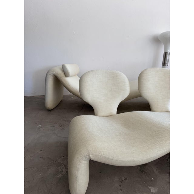 Djinn 2-Seater Sofa in Creme Bouclé by Olivier Mourgue for Airborne, 1970s For Sale - Image 11 of 13