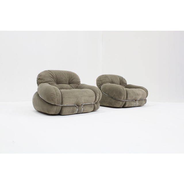 Gray Vintage Okay Armchairs by Adriano Piazzesi, Italy, 1970s, Set of 2 For Sale - Image 8 of 8