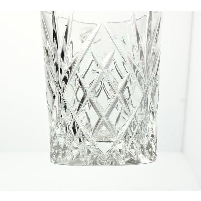 1980s Vintage Crystal Cocktail Old Fashioned Tumbler Glasses, Fan & X Cuts - Set of 4 For Sale In Dallas - Image 6 of 8