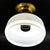 Vintage Art Deco Brass and Glass Pendant Lamp, 1950s For Sale - Image 4 of 6
