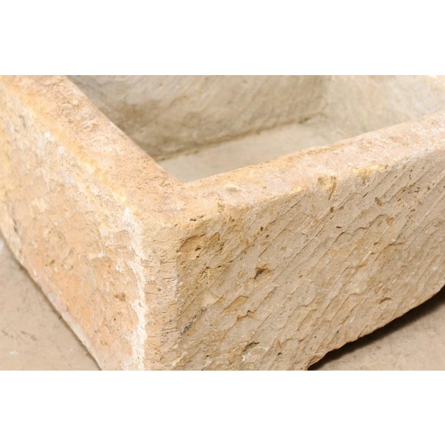 Stone 19th Century Carved Stone Sink with Drainboard For Sale - Image 7 of 11