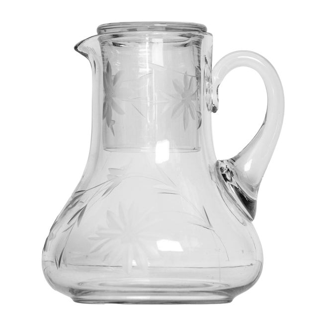 Traditional Mid 20th Century Night Stand Pitcher & Glass For Sale - Image 3 of 10
