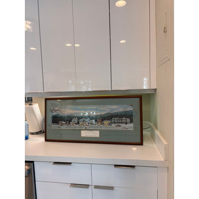 Vintage Norman Rockwell Stockbridge Main Street at Christmas Framed Offset Lithograph Print Reproduction For Sale - Image 12 of 13