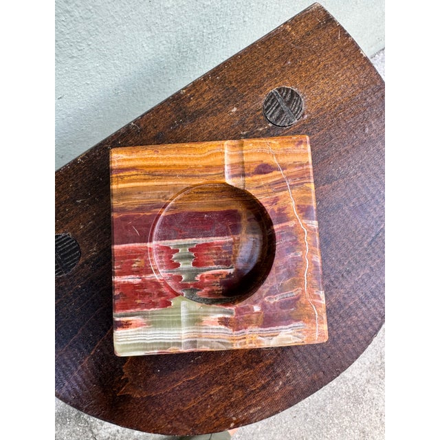 Gemstone Vintage Italian Onyx Stone Catchall Trinket Tray, a Pair — Mid-Century Modern For Sale - Image 7 of 8