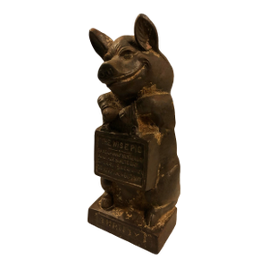 1950s Cast Iron “Thrifty the Wise Pig” Doorstop / Bookend