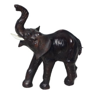 Asian Leather Elephant Figurine, 1960s For Sale
