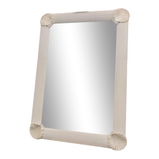 Tall Vertical or Horizontal Cream Color Shell Mirror 43 1/2 X 31 3/8 / Coastal / Regency / Palm Beach For Sale