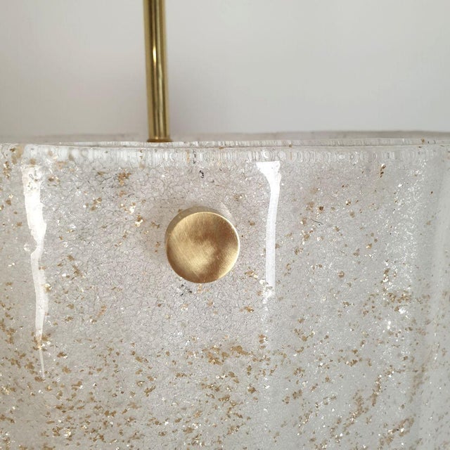 1970s White Murano Glass, Mid Century Modern Drum Chandelier For Sale - Image 13 of 14