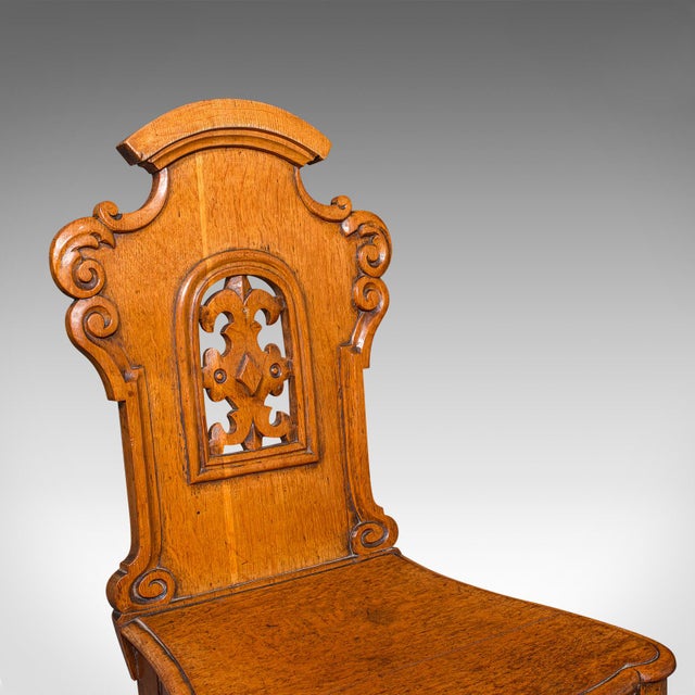 Pair of Antique Hall Chairs, Scottish, Oak, Reception Seats, Regency, Circa 1830 For Sale - Image 10 of 12
