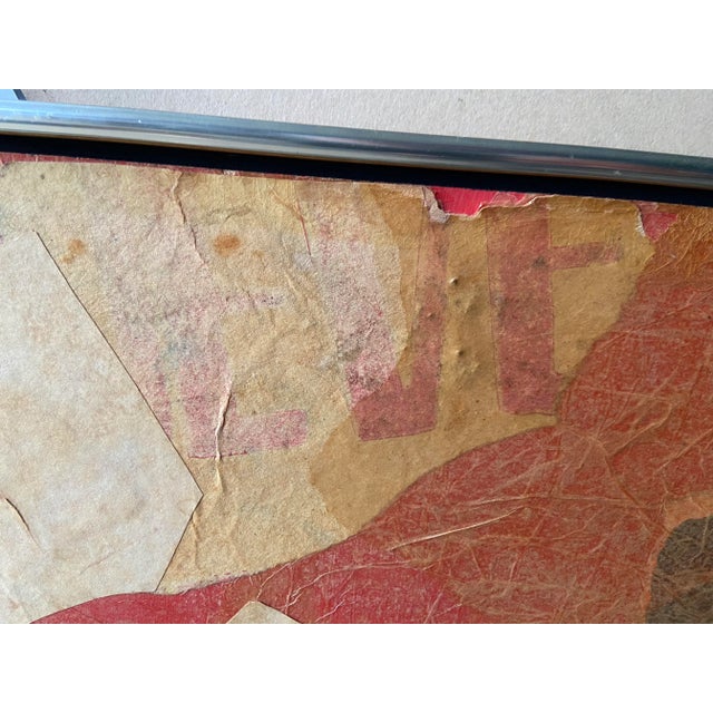 1970s Anne Sharp Abstract Surrealist Mixed-Media Collage on Masonite, Framed For Sale In Sacramento - Image 6 of 12