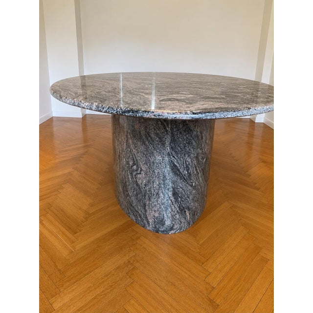 1990s Custom Solid Vintage Granite Dining Table For Sale - Image 5 of 6