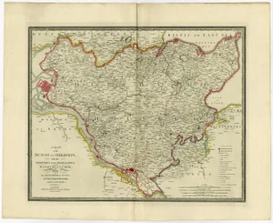 Map of Holstein with the Imperial Towns Hamburg and Lubeck in Germany, 1854