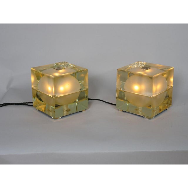 Cubosfera Table Lights attributed to Alsessandro Mendini, Italy, 1958, Set of 2 For Sale - Image 3 of 8