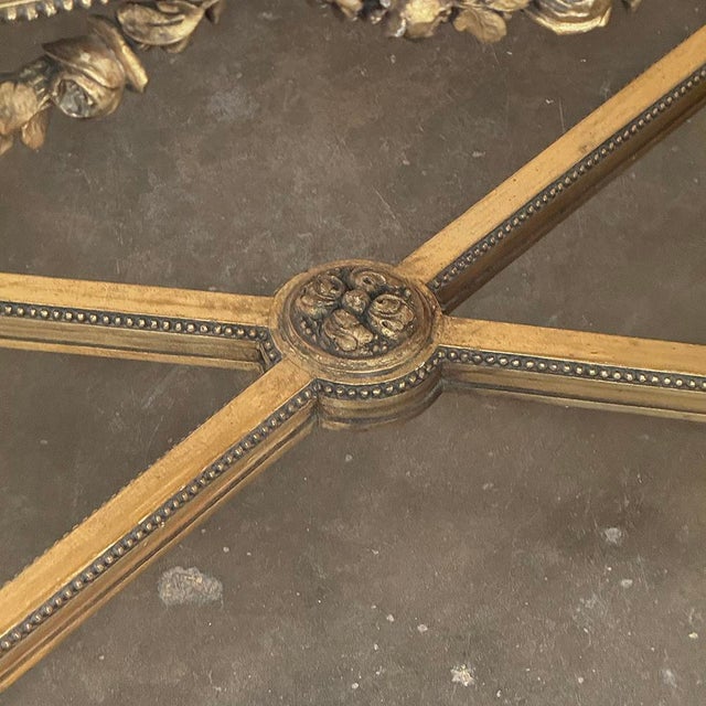 19th Century French Louis XVI Giltwood Center Table With Carrara Marble For Sale - Image 12 of 12
