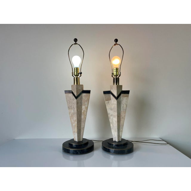 We are delighted to offer for sale this fantastic Vintage Postmodern - style tessellated stone and inlaid brass decorative...