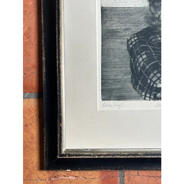 Mid 20th Century Framed Grainteville Widower Etching, Signed Michael Louis Jacques For Sale - Image 10 of 11