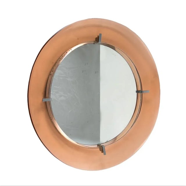 Mid-Century Modern Circular Mirror from Cristal Arte, 1960s For Sale - Image 3 of 5