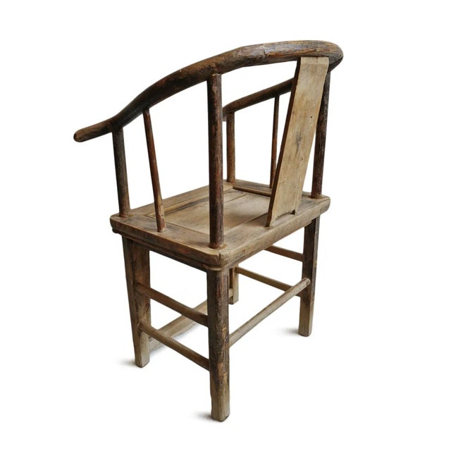 Wood Antique Ming Horseshoe Back Chair For Sale - Image 7 of 8