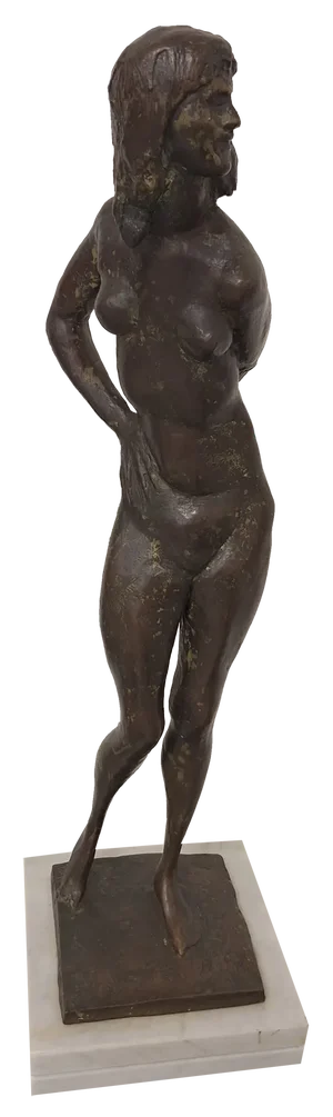 Enrico Mazzolani, Sculpture of a Girl, 1970s, Dark Patinated Bronze