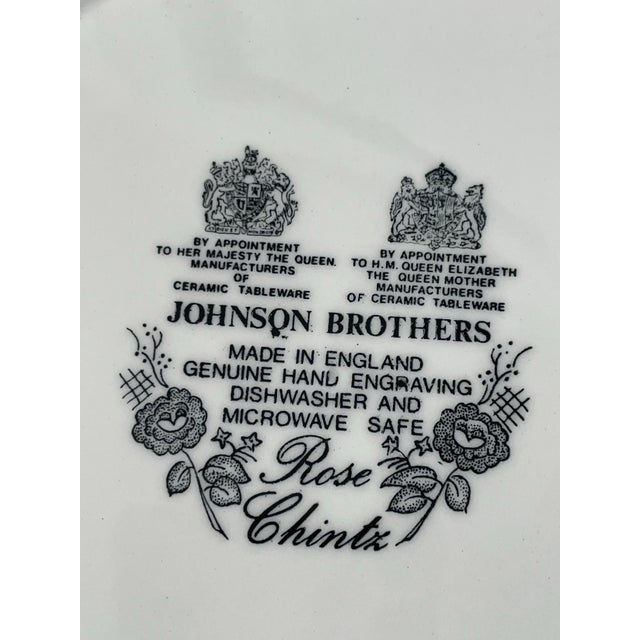Johnson Bros Rose Chintz Dinner Plates England (9 3/4”) Set of 11 For Sale In San Francisco - Image 6 of 6