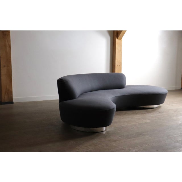 Vintage Serpentine Sofa in Velvet by Vladimir Kagan, 1999 For Sale - Image 12 of 17