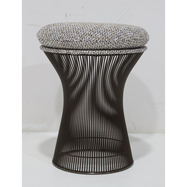 Mid-Century Modern Warren Platner for Knoll Bronze Stool in Textured Boucle' For Sale - Image 3 of 7