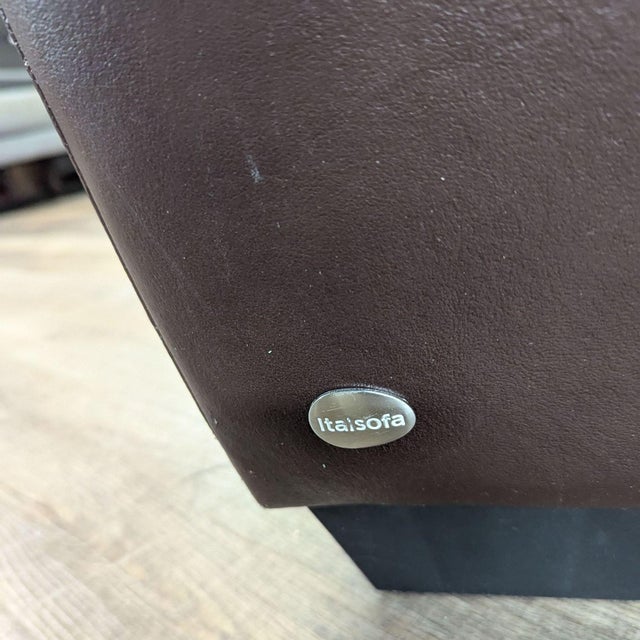 Natuzzi Classic Leather 3-Seat Sofa For Sale In San Francisco - Image 6 of 9