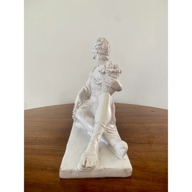 Italian Neoclassical White Porcelain Reclining Figure With Cornucopia For Sale - Image 10 of 14