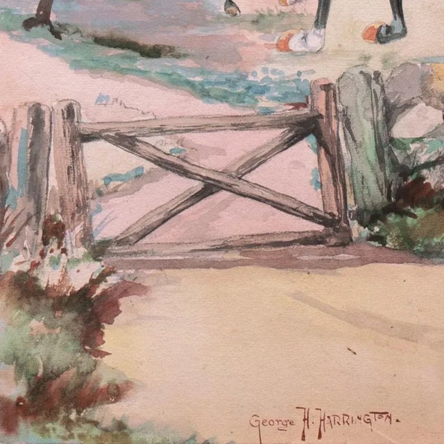 Signed lower left, 'George H Harrington' (American, 1833-1911) and painted circa 1900. Born in Springfield, Massachusetts,...